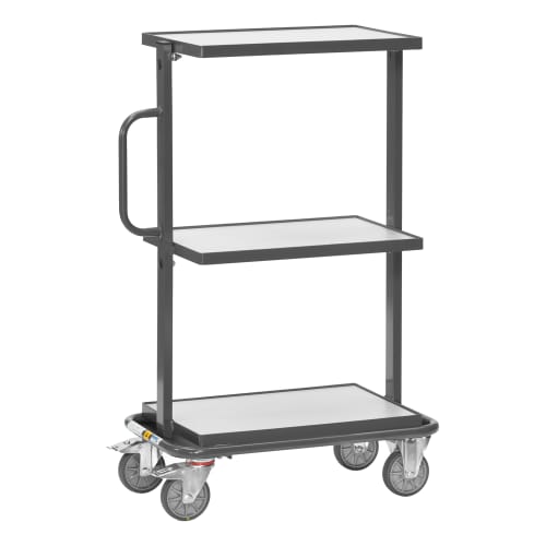 FETRA ESD-Beistellwagen 92901 mit 3 Holzbodenetagen und 200 kg Tragkraft