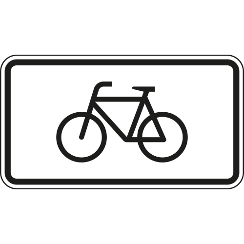 Verkehrsschild Radverkehr VZ 1010-52 mit Fahrrad-Symbol auf weißem Hintergrund