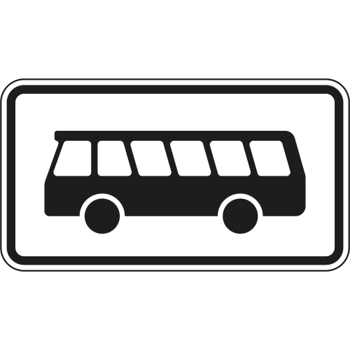Verkehrsschild Kraftomnibus VZ 1010-57 mit schwarzem Bus-Symbol auf weißem Hintergrund