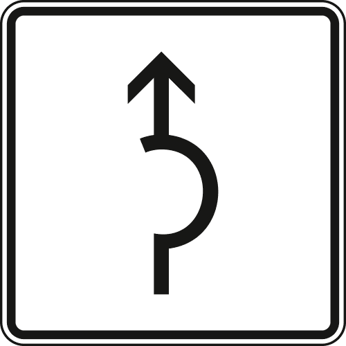 Verkehrsschild Umleitungsbeschilderung Halbkreis mit Pfeil nach oben VZ 1000-34