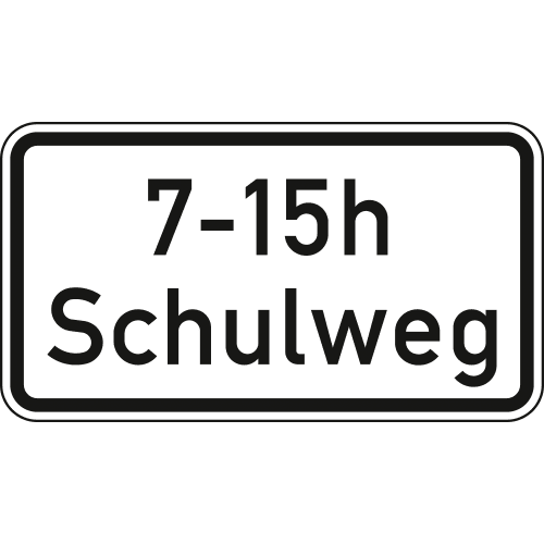 Verkehrsschild Schulweg mit zeitlicher Begrenzung 7-15h VZ 1040-36