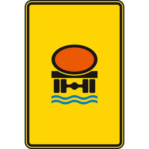Vorwegweiser Verkehrsschild für kennzeichnungspflichtige Fahrzeuge mit wassergefährdender Ladung ohne Pfeilsymbol VZ 442-52