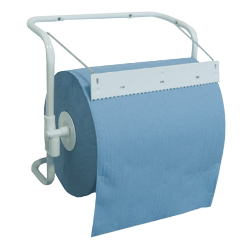 Papierabroller CLEANO zur Wandmontage mit blauer Papierrolle
