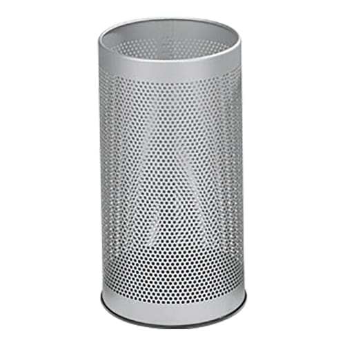 Papierkorb Lochabfallbehälter SARAH aus Metall mit Lochmuster, Inhalt 15 bis 20 Liter, silberfarben