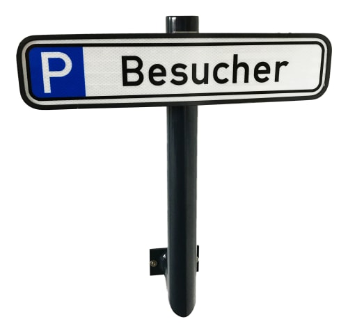 Individueller Parkplatzreservierer mit Wandarm und Besucher-Parkschild
