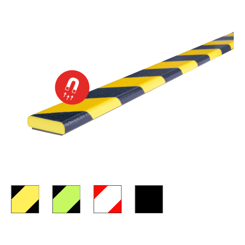 Flächenschutzprofil Knuffi Typ F magnetisch gelb schwarz mit Magnetbefestigung