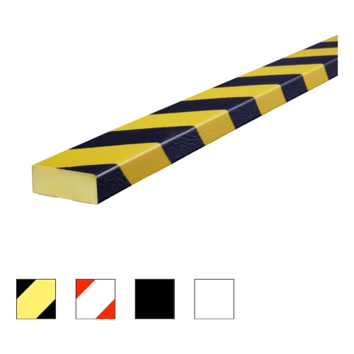 Flächenschutzprofil Knuffi Typ D selbstklebend gelb schwarz mit Warnstreifen