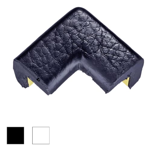 Schwarzer selbstklebender Eckschutzwinkel zweidimensional für Knuffi Typ E mit lederartiger Oberfläche