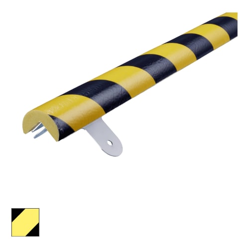 Eckschutzprofil Knuffi WPK Typ A zum Anschrauben in gelb-schwarzen Warnstreifen