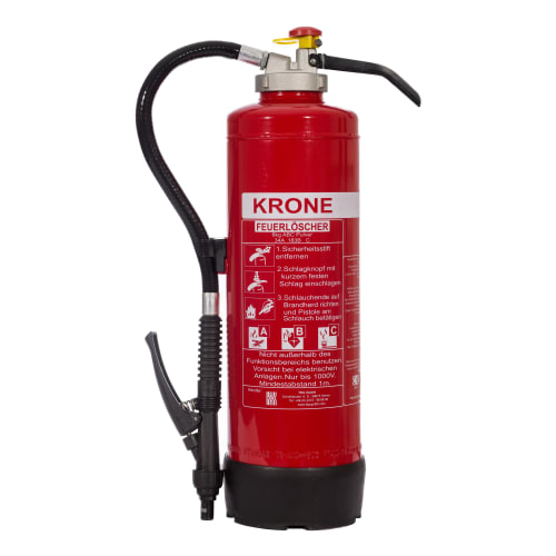 Krone ABC-Pulver-Auflade-Feuerlöscher 6 kg mit Schlauch und Bedienungsanleitung