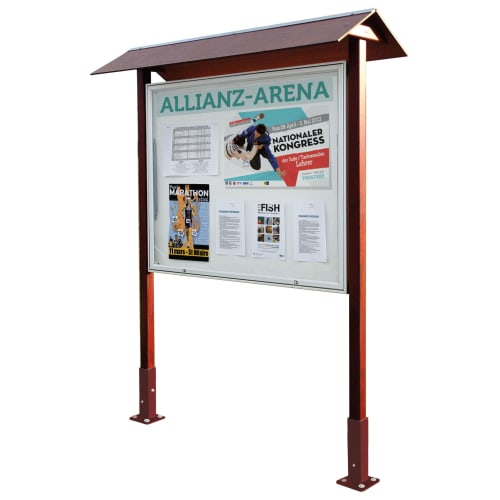 Schaukasten NATUR - VITINCOM® mit Holzrahmen und Dach, Außenschaukasten mit Informationsplakaten