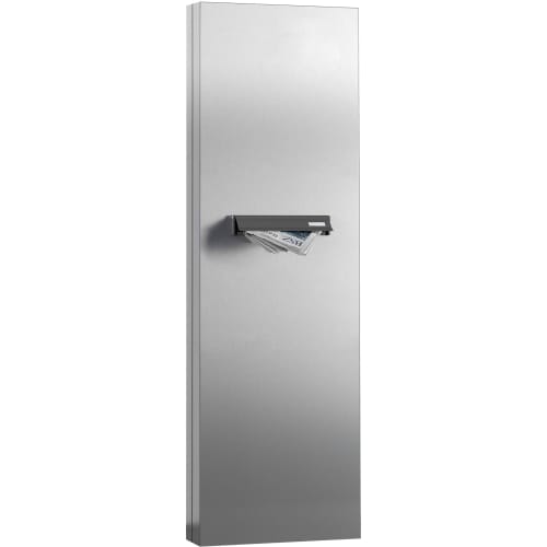 MADRID Briefkastenstele aus Edelstahl mit Zeitungsfach und Briefkastenschlitz