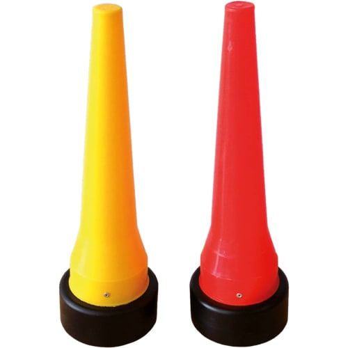 Signalkegel für Industrieleuchte ADALIT IL-300 und L-3000 in gelb und rot mit schwarzer Basis