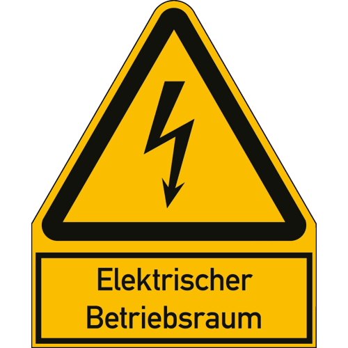 Warnschild Elektrischer Betriebsraum mit Blitzsymbol ISO 7010