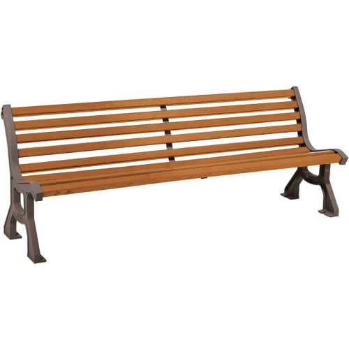 Klassische Sitz- und Parkbank LUBLIN aus Holz mit Metallgestell