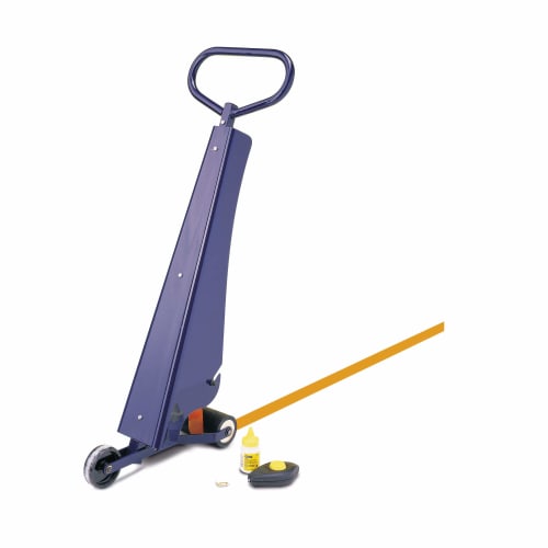 Markiergerät-Set PROline-tape für Bodenmarkierung mit blauem Handgriff und gelbem Markierband