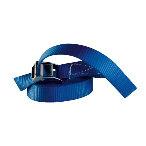 Blauer Zurrgurt mit Klemmschloss, 1-teilig, gemäß DIN EN 121965-2