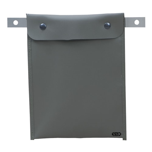 Isopantasche für Gefahrgutpapiere aus robustem Material mit Druckknopfverschluss und Metallösen zur Befestigung