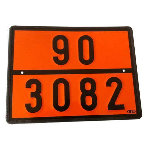 Warntafel starr orange mit individueller Ziffern-Kennzeichnung 90 3082 nach GGVSEB ADR