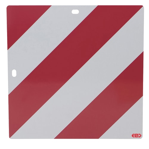 Reflektierende Warntafel starr mit roten und weißen diagonalen Streifen für forst- und landwirtschaftliche Fahrzeuge