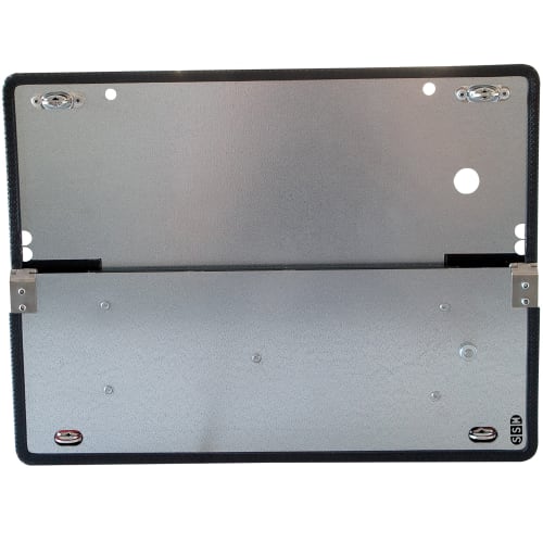 Ziffernwarntafel als klappbare Stahl-Grundplatte verzinkt mit Scharnieren und Befestigungslöchern