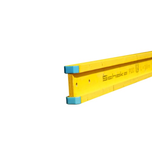 Schake Holzschalungsträger H20 Plus gelber Holzträger mit blauen Endkappen