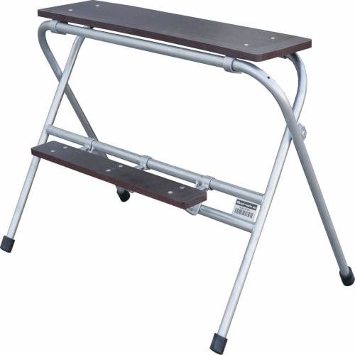 Arbeitstritt mit Metallgestell und Holzstufen, klappbar