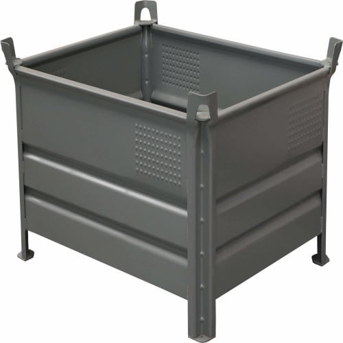 Grauer Vollwandbehälter aus Metall mit Tragkraft 1,5 Tonnen