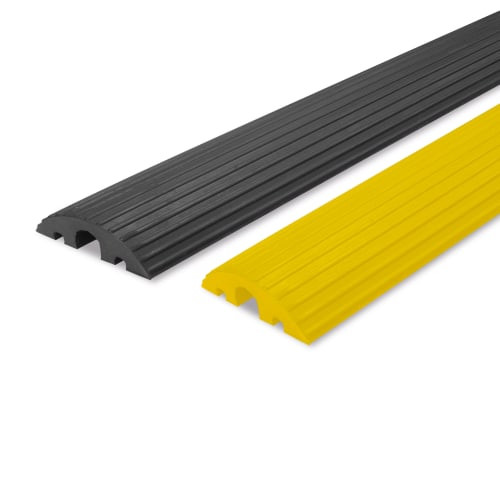 Kabelbrücke COCON TRIPLE in schwarz und gelb aus robustem Material mit drei Kabelkanälen