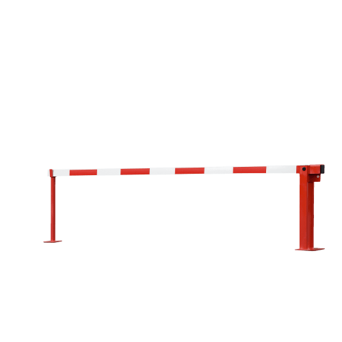 Systemschranke COMPACT mit Gasdruckfeder, rot-weiße Schranke zur Absperrung