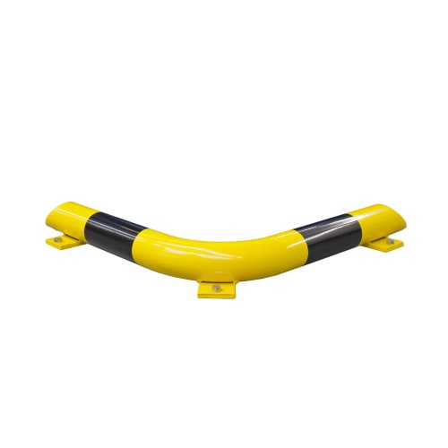 Eckschutzbalken WACHTWERK X aus Stahl in Gelb und Schwarz, Stärke S, Durchmesser 76 mm