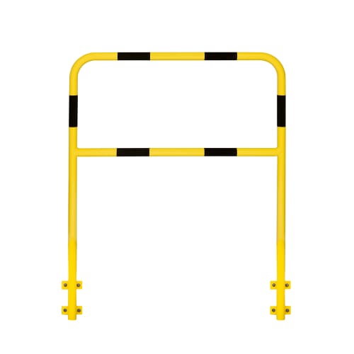 Wand-Schutzbügel WACHTWERK X FLEX aus Stahl in gelb mit schwarzen Streifen, Stärke XS Ø 48 mm