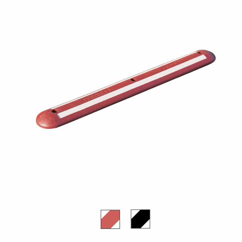 Leitschwelle FLIP rote Leitlinie mit weißem Streifen und Befestigungslöchern