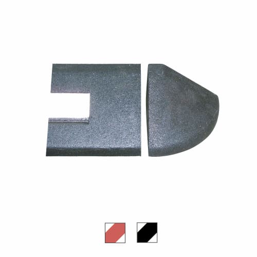 Elastikbordsteine GAMMA aus Gummi, zwei Teile, rechteckig und halbrund, schwarz