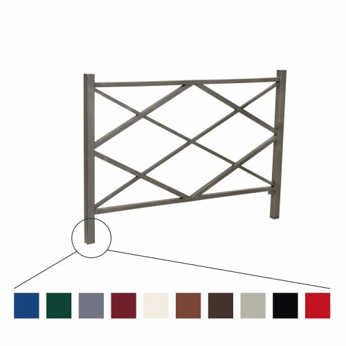 Straßengeländer Diamant aus Metall mit diamantförmigem Gittermuster in verschiedenen Farben