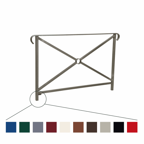 Straßengeländer Heritage mit Handlauf und zwei Griffen in verschiedenen Farben