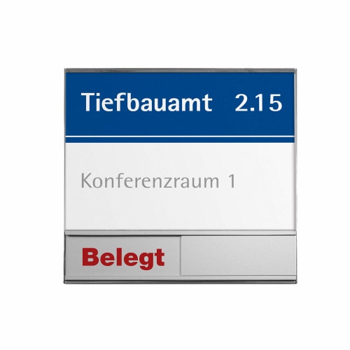 RIO Türschild Tiefbauamt 2.15 Konferenzraum 1 mit frei/belegt Anzeige Belegt