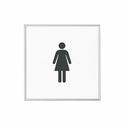 MADRID Türschild mit Piktogramm Frauensymbol in schwarzem Rahmen