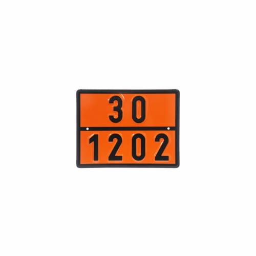 Orange Warntafel mit Nummern 30 und 1202 für Dieselkraftstoff und Heizöl gemäß GGVSEV und ADR
