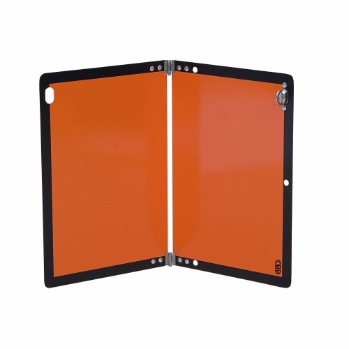 Warntafel Gefahrguttafel orange für Lkw mit schwarzem Rand und Klappmechanismus