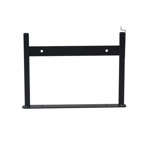 Schwarzer Metallrahmen für Einschubwarntafel mit Befestigungslöchern