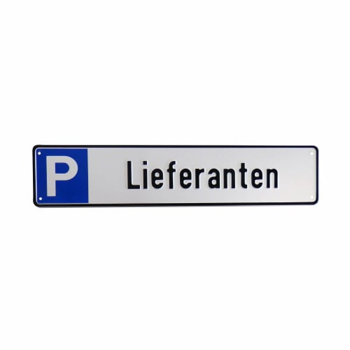 Parkplatzschild Lieferanten mit blauem P-Symbol