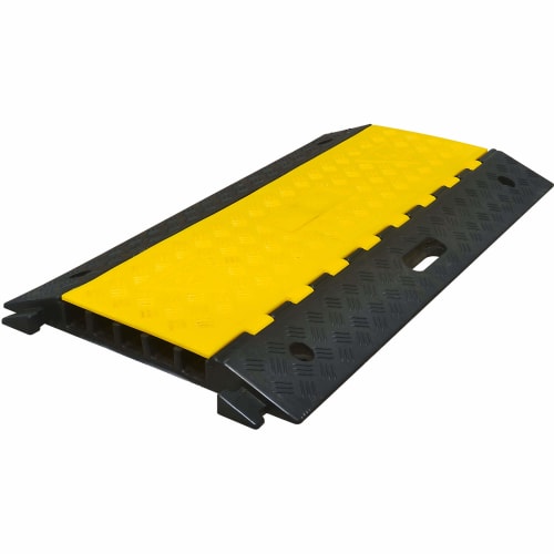 Kabelbrücke COCON aus Kunststoff in schwarz und gelb zur sicheren Verlegung von Kabeln