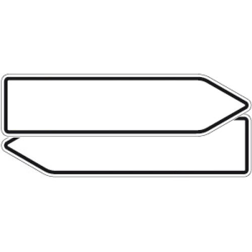 Doppelseitiger Pfeilwegweiser ohne Beschriftung reflektierend