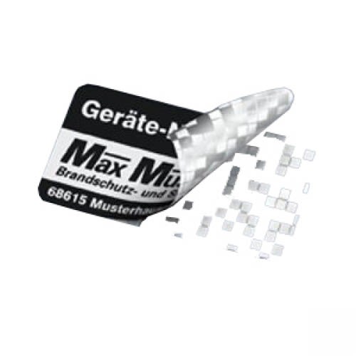 Nummerierte Inventaretiketten mit Schachbrettmuster auf Rolle, silber, selbstklebend, teilweise abgezogen