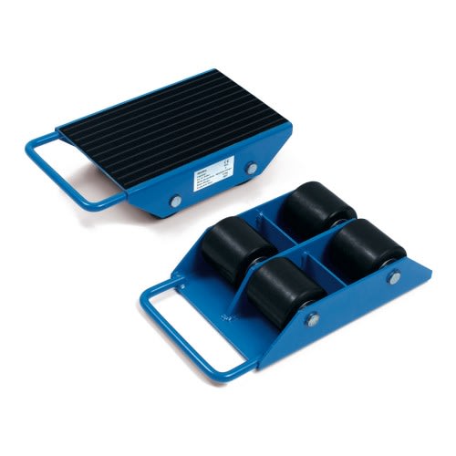 FETRA Transportroller 6944 mit Tragkraft 3 Tonnen, blau, mit Griff und schwarzen Rollen