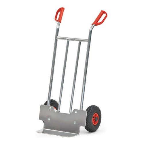 FETRA Alukarre A1115L mit schmaler Schaufel und Tragkraft 150 kg, Transportkarre mit roten Griffen und schwarzen Reifen