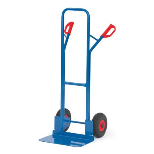 FETRA Stahlrohrkarre B1326L mit großer blauer Schaufel und roten Griffen, Tragkraft 300 kg