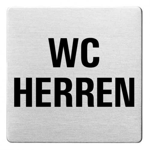 Textschild WC Herren aus Metall mit abgerundeten Ecken