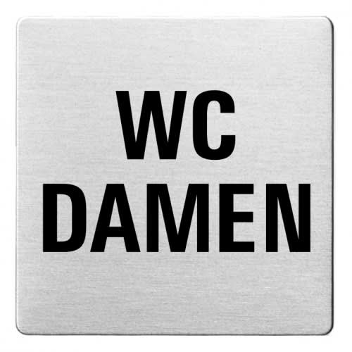 Textschild WC Damen aus Metall mit abgerundeten Ecken
